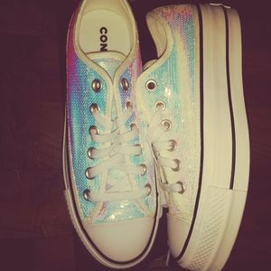 White Platform Converse